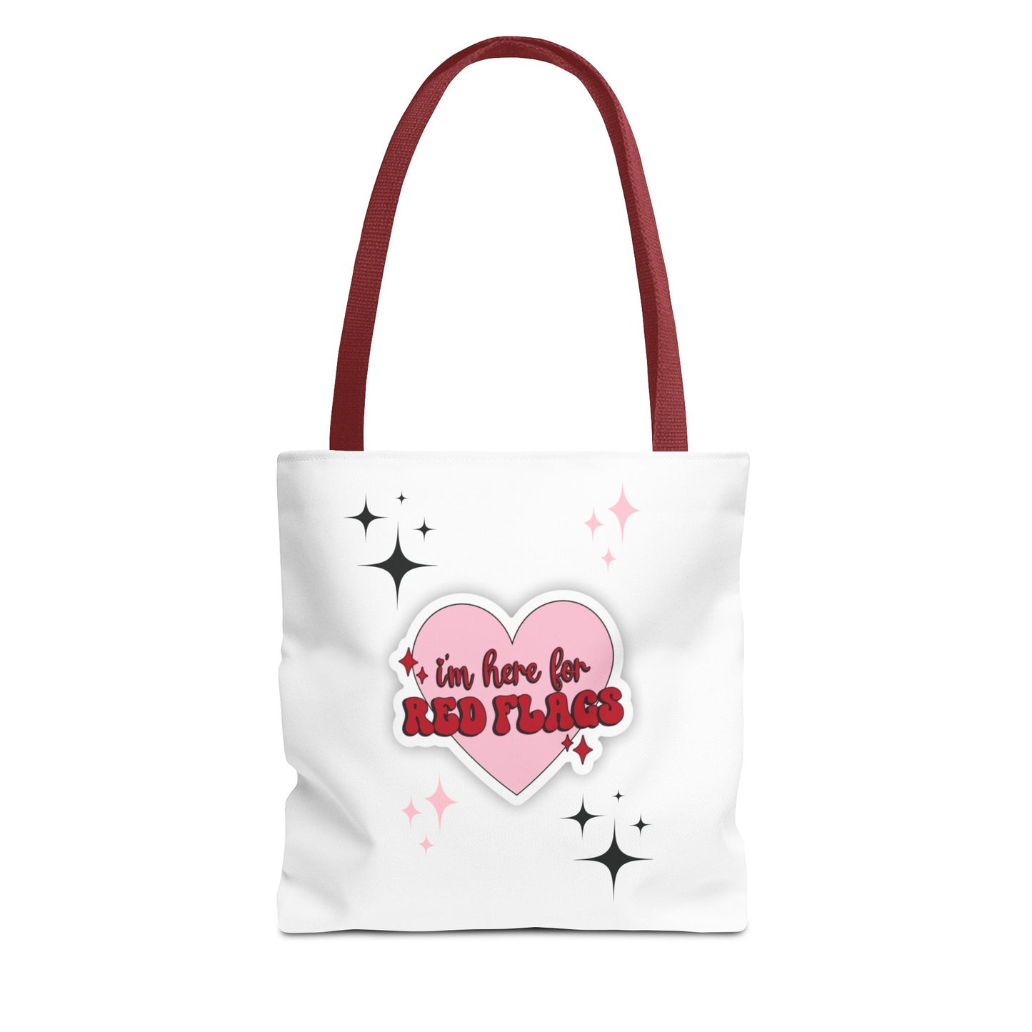 Cute 'I'm Here for Red Flags' Tote Bag - Fun & Playful Accessory