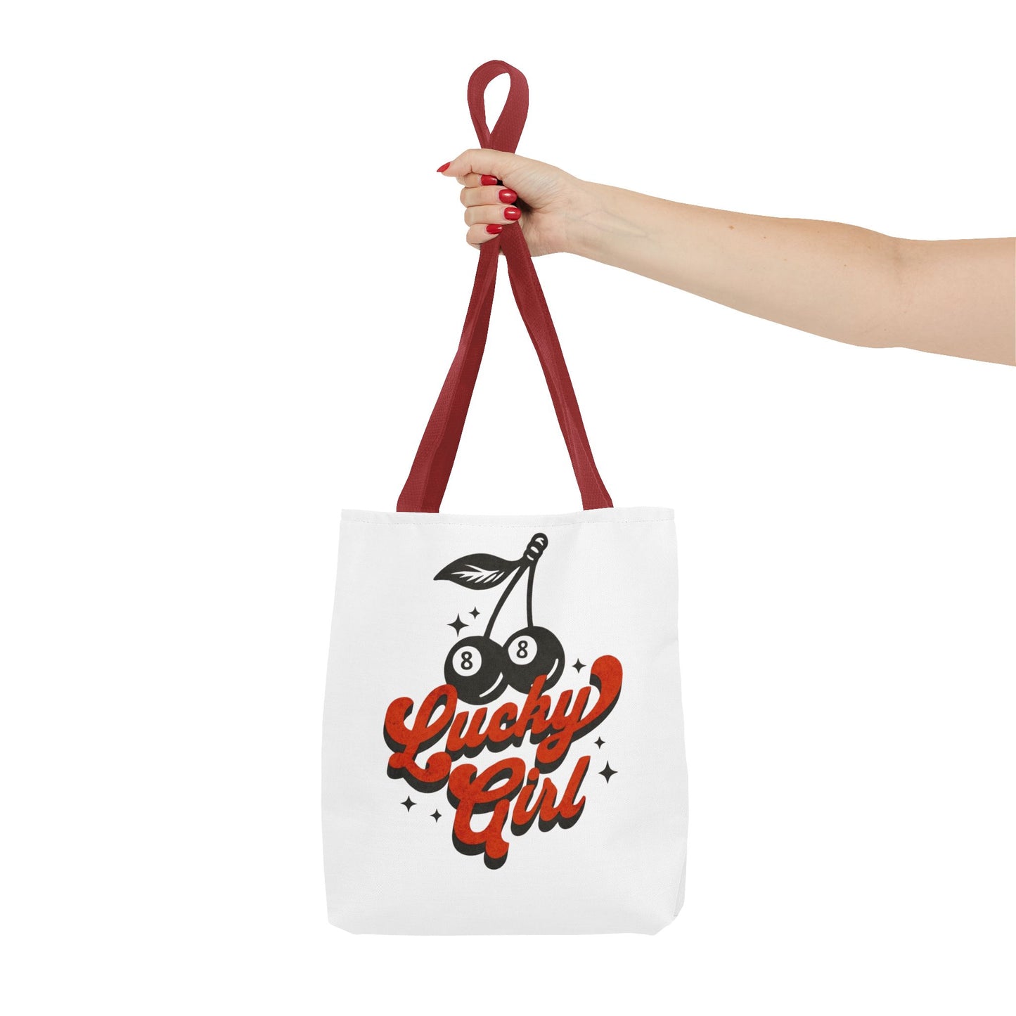 Lucky Girl Cherry Tote Bag - Cute Reusable Shopping Bag for Lucky Charms & Everyday Use