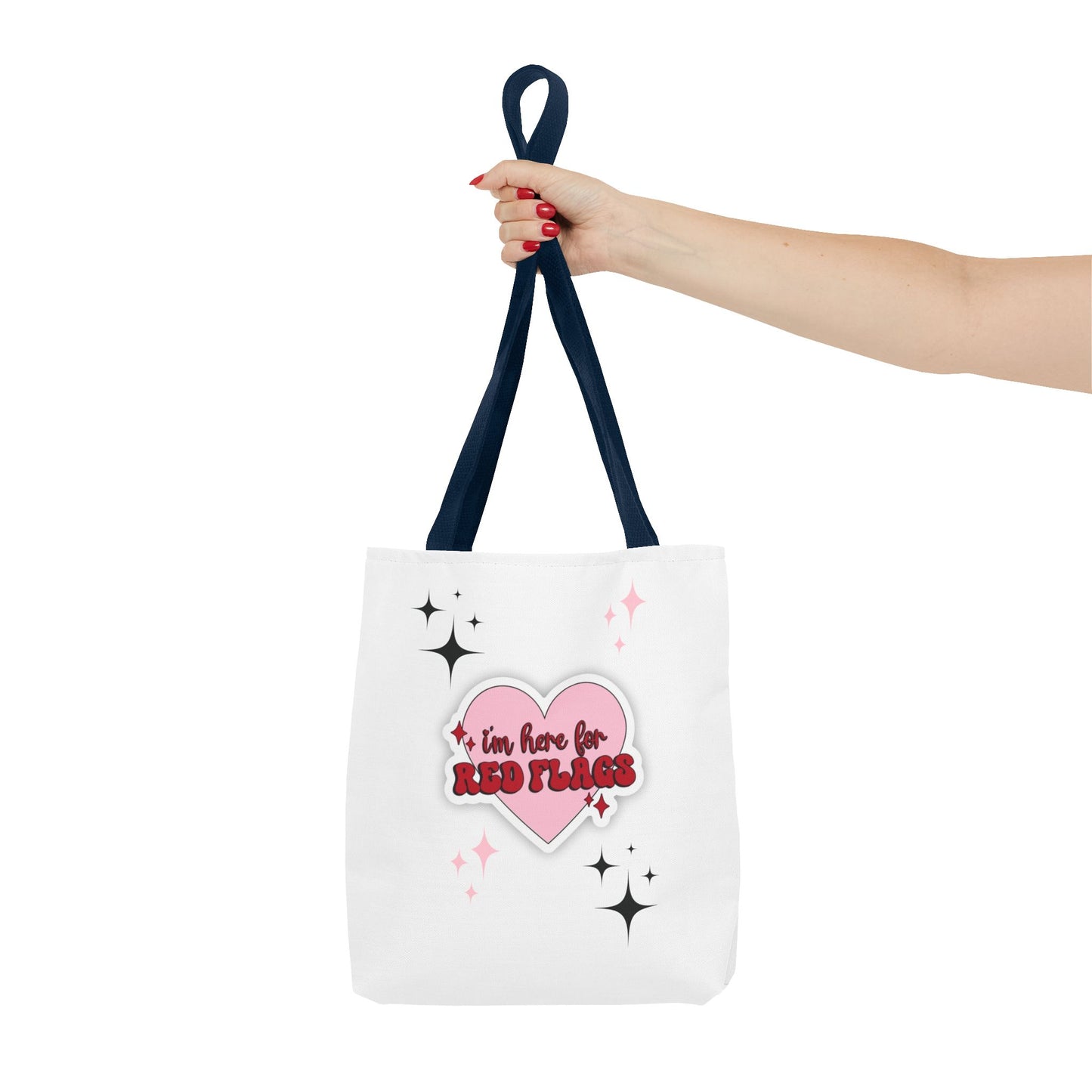 Cute 'I'm Here for Red Flags' Tote Bag - Fun & Playful Accessory