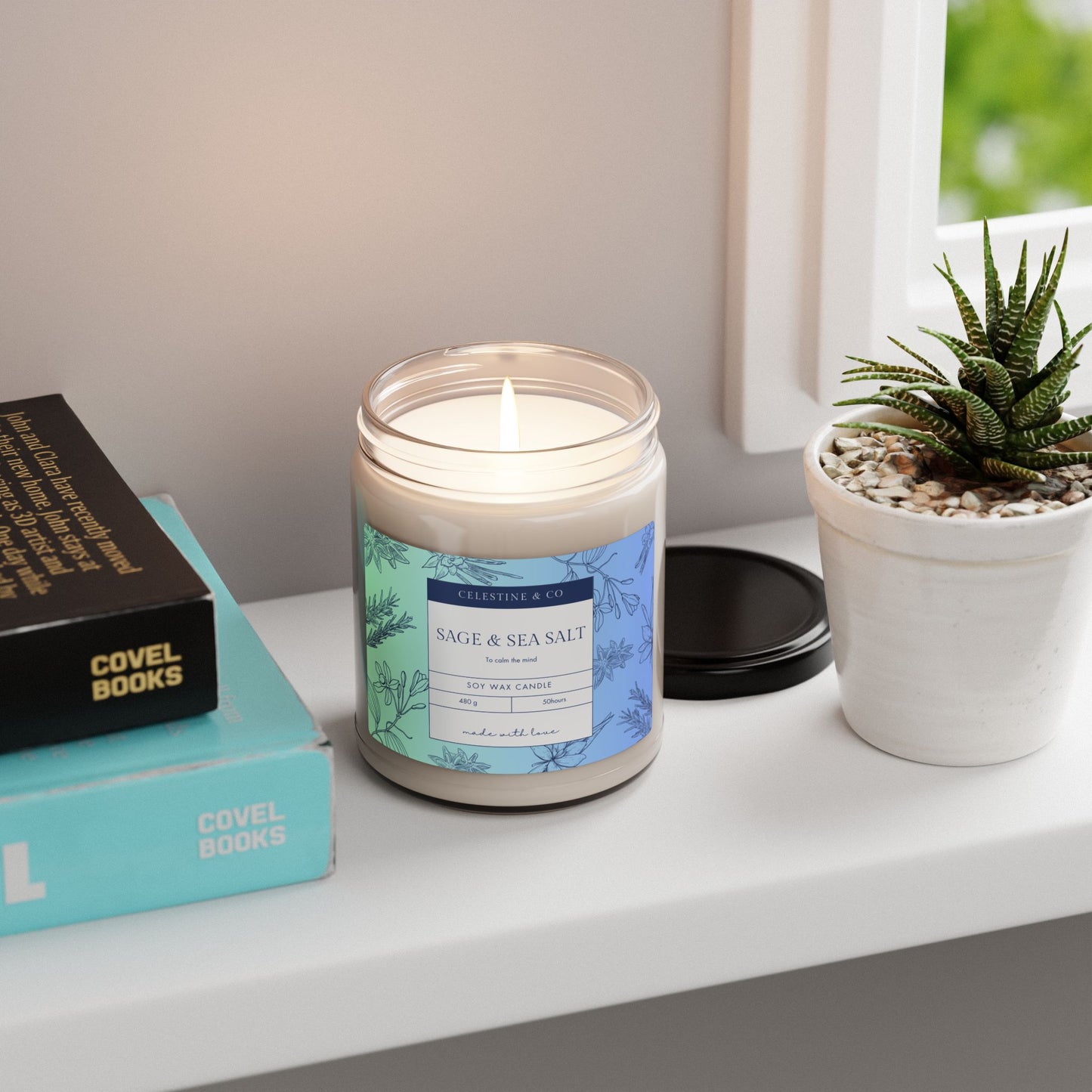 Sage & Sea salt scented Candle, 9oz