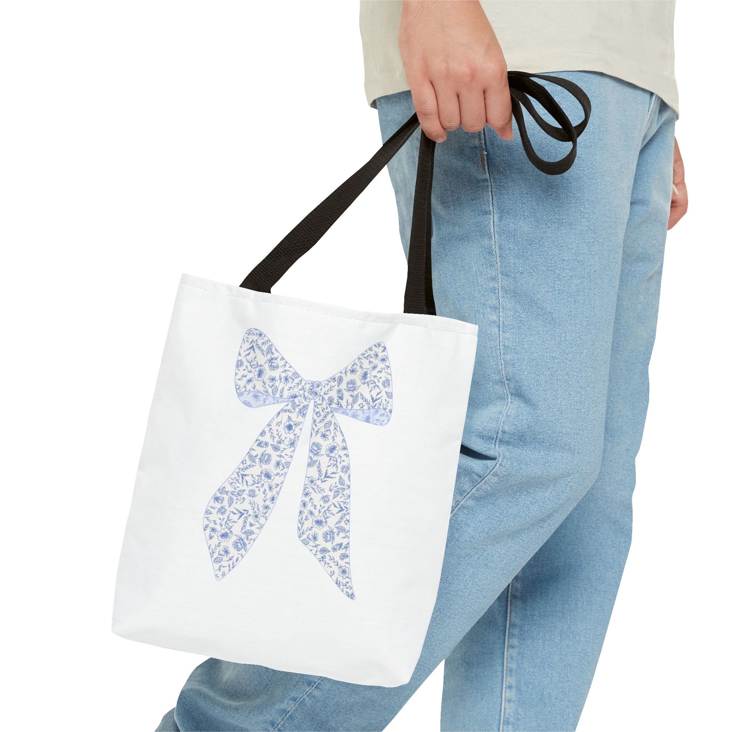 Chic Floral Bow Tote Bag - Stylish and Versatile Carry-All for Everyday Use