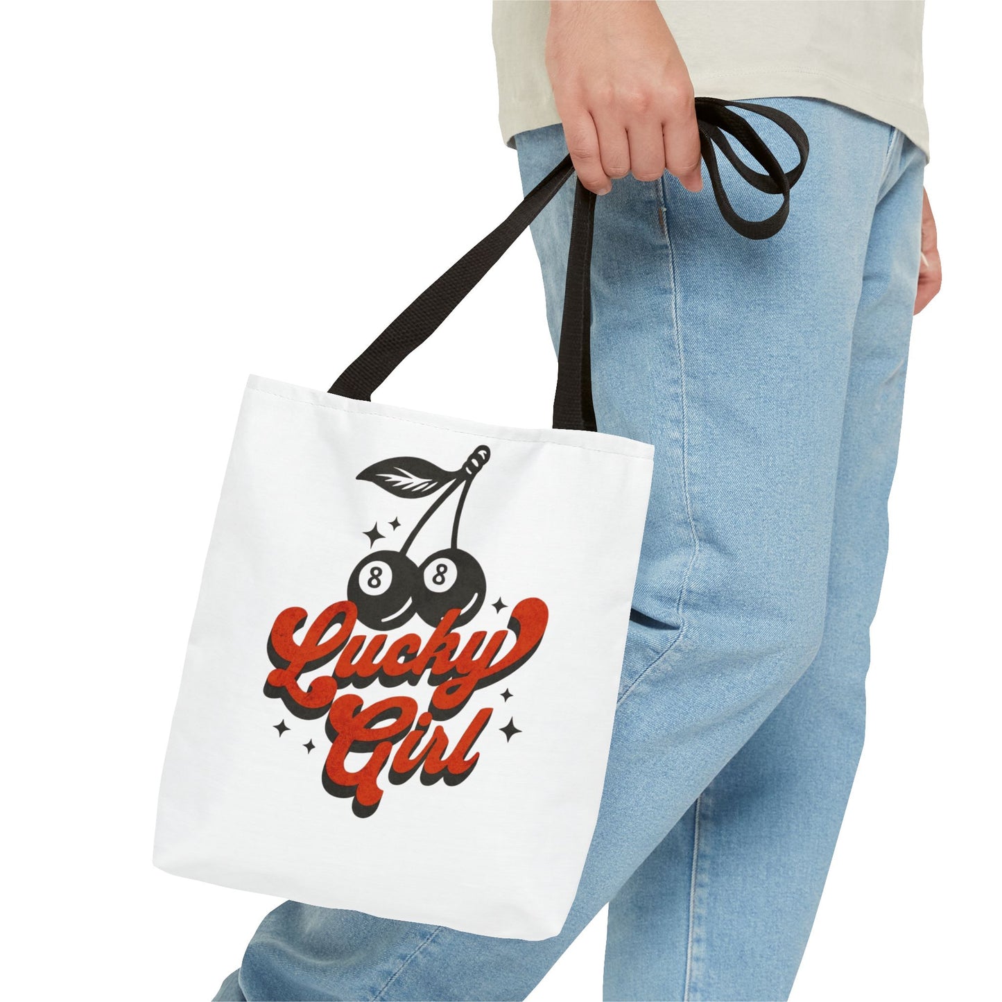 Lucky Girl Cherry Tote Bag - Cute Reusable Shopping Bag for Lucky Charms & Everyday Use