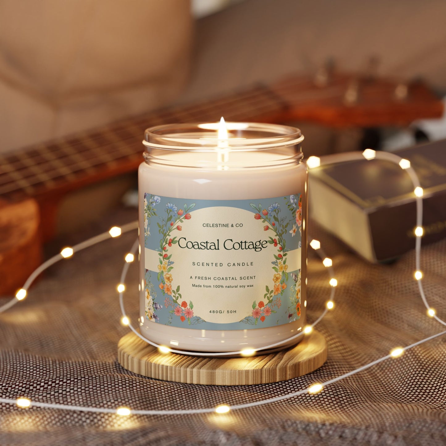 Coastal cottage scented Candle, 9oz