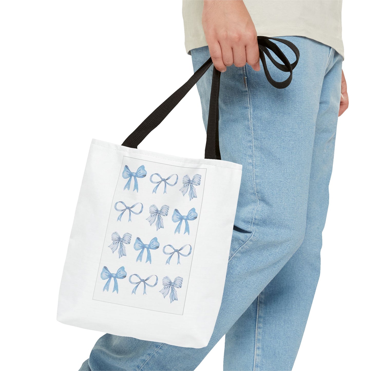Chic Blue Bow Tote Bag - Stylish and Versatile Gift for Any Occasion