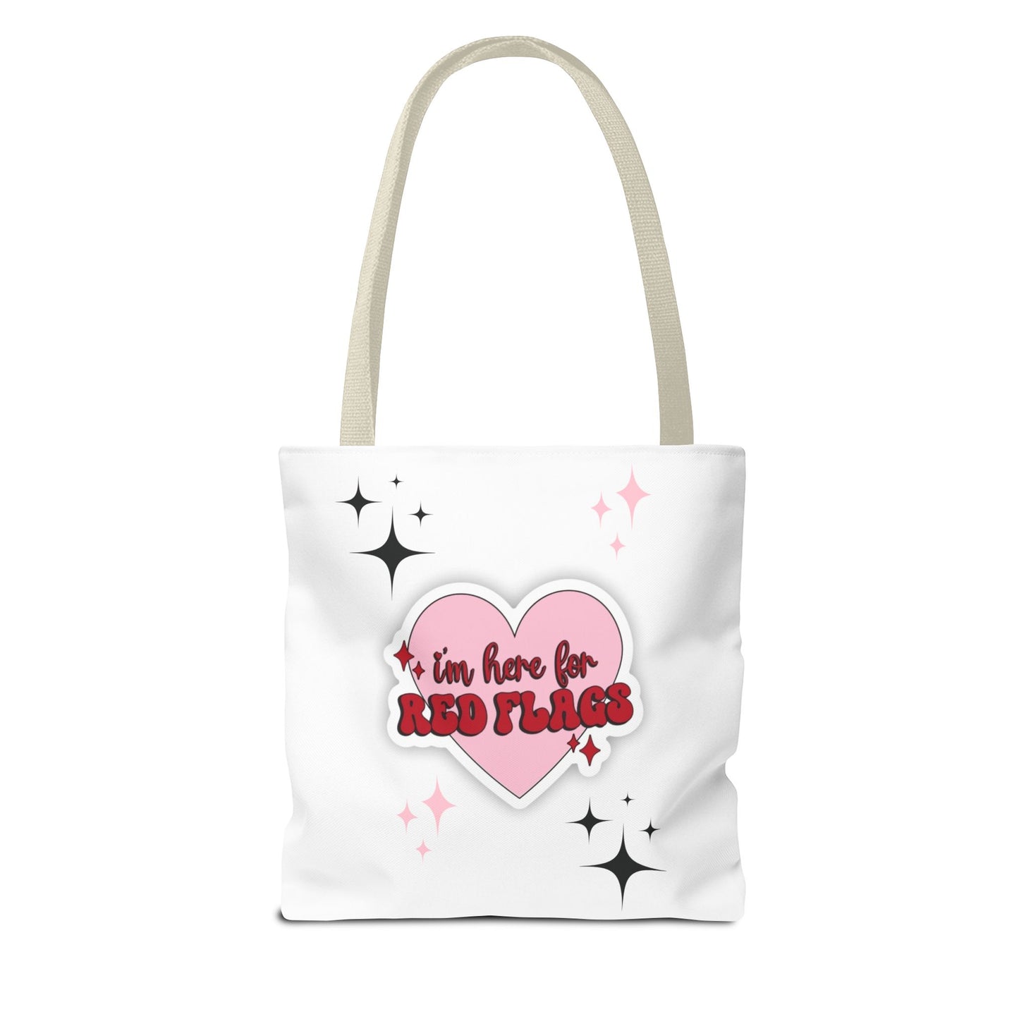 Cute 'I'm Here for Red Flags' Tote Bag - Fun & Playful Accessory