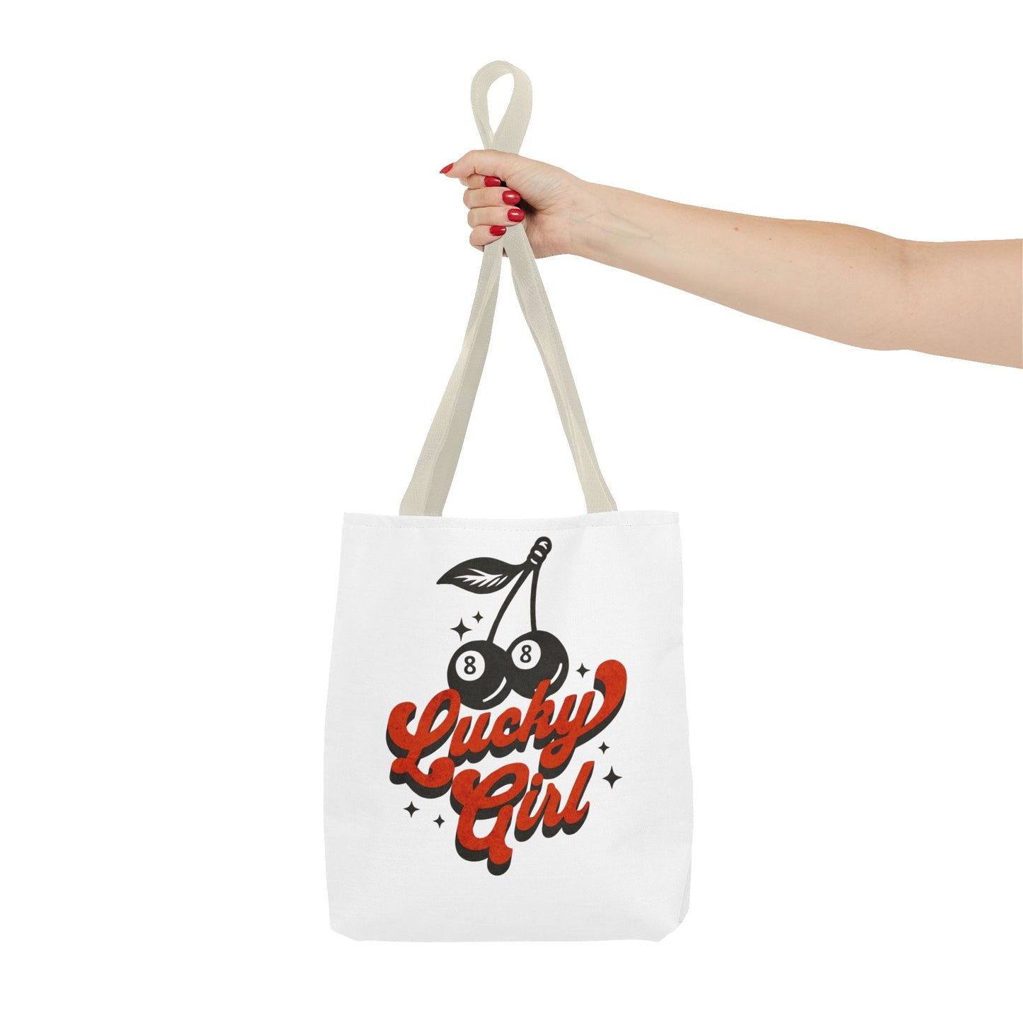 Lucky Girl Cherry Tote Bag - Cute Reusable Shopping Bag for Lucky Charms & Everyday Use
