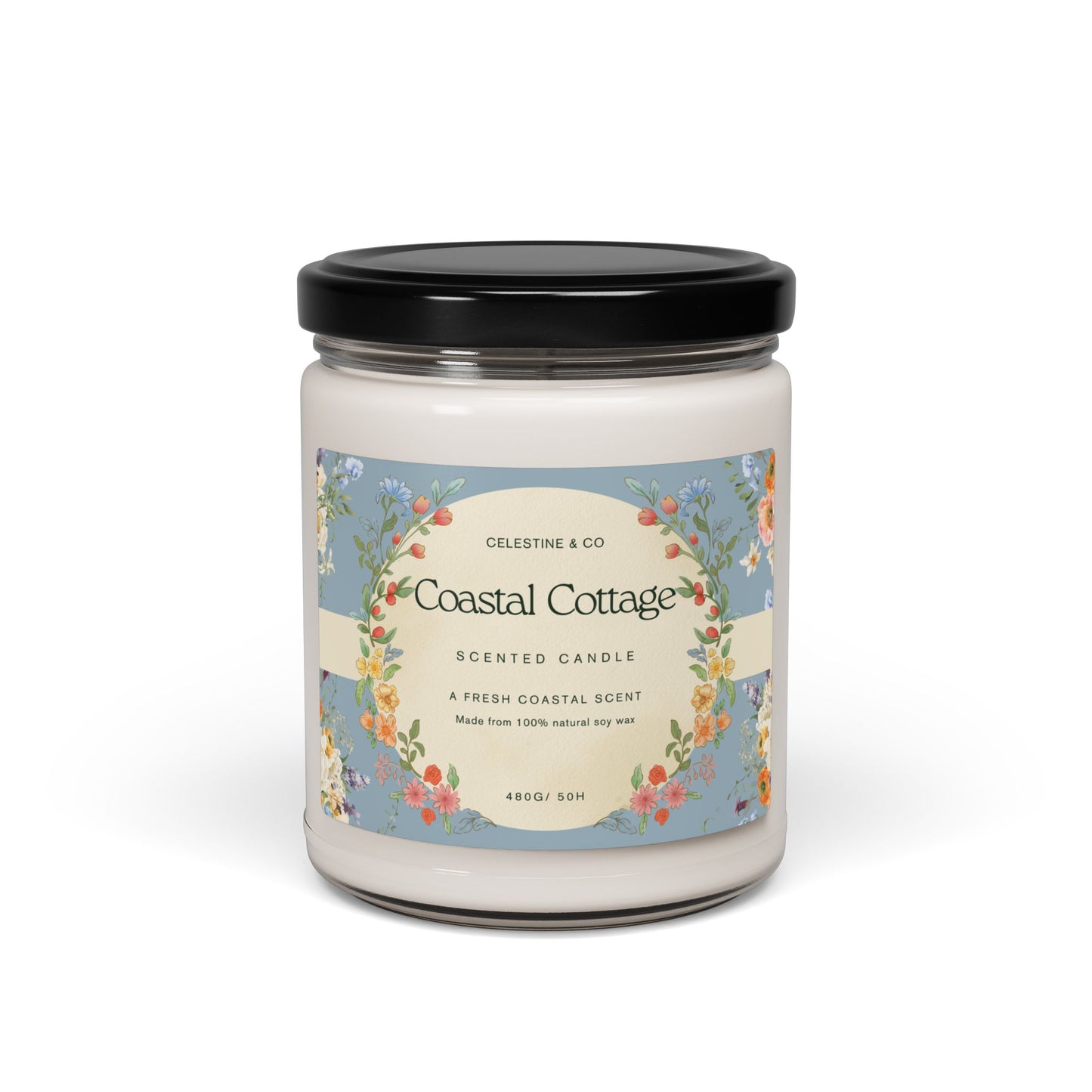 Coastal cottage scented Candle, 9oz