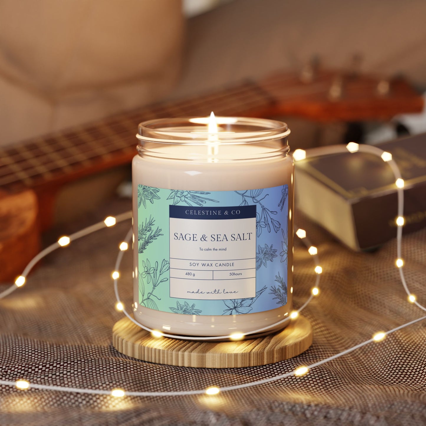 Sage & Sea salt scented Candle, 9oz
