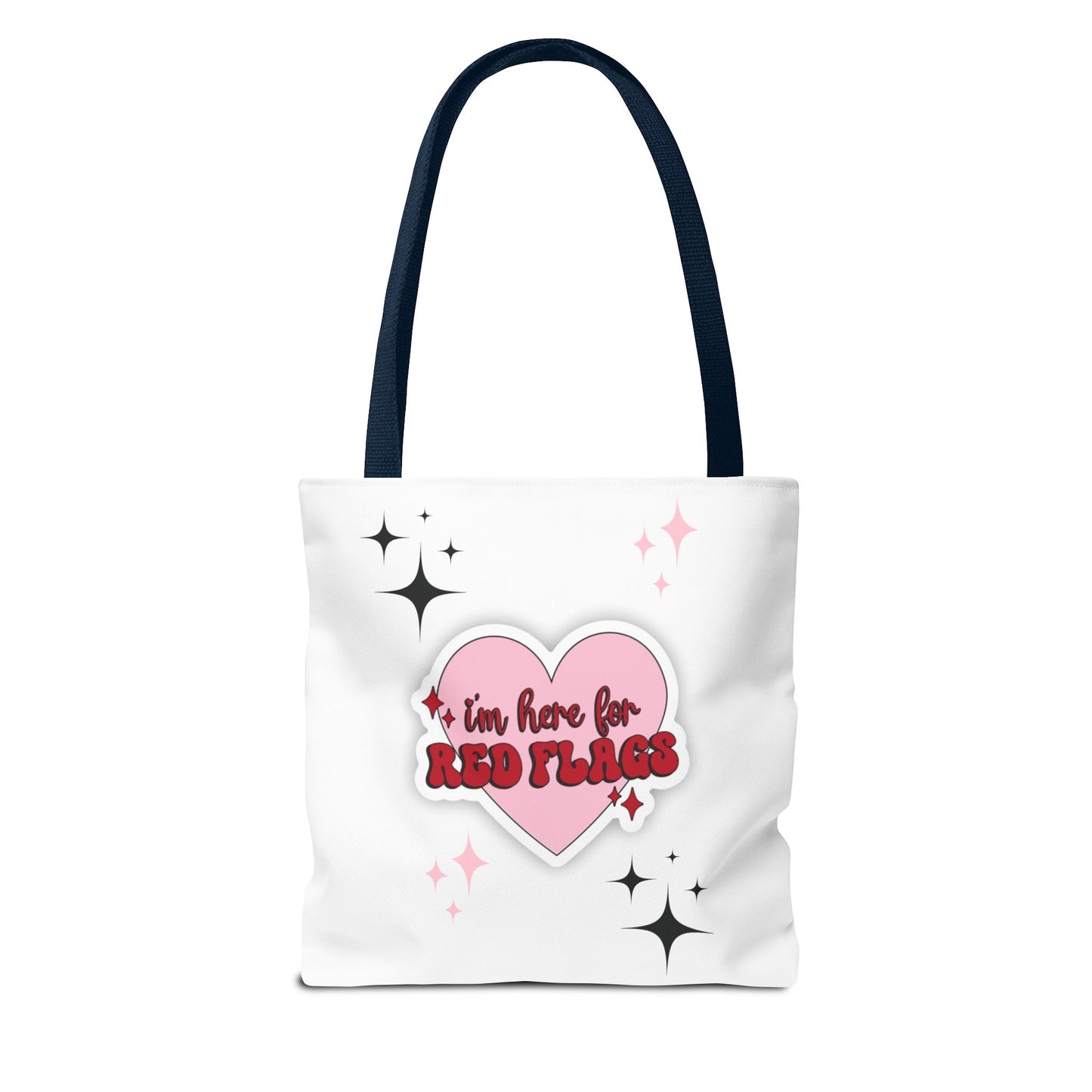 Cute 'I'm Here for Red Flags' Tote Bag - Fun & Playful Accessory