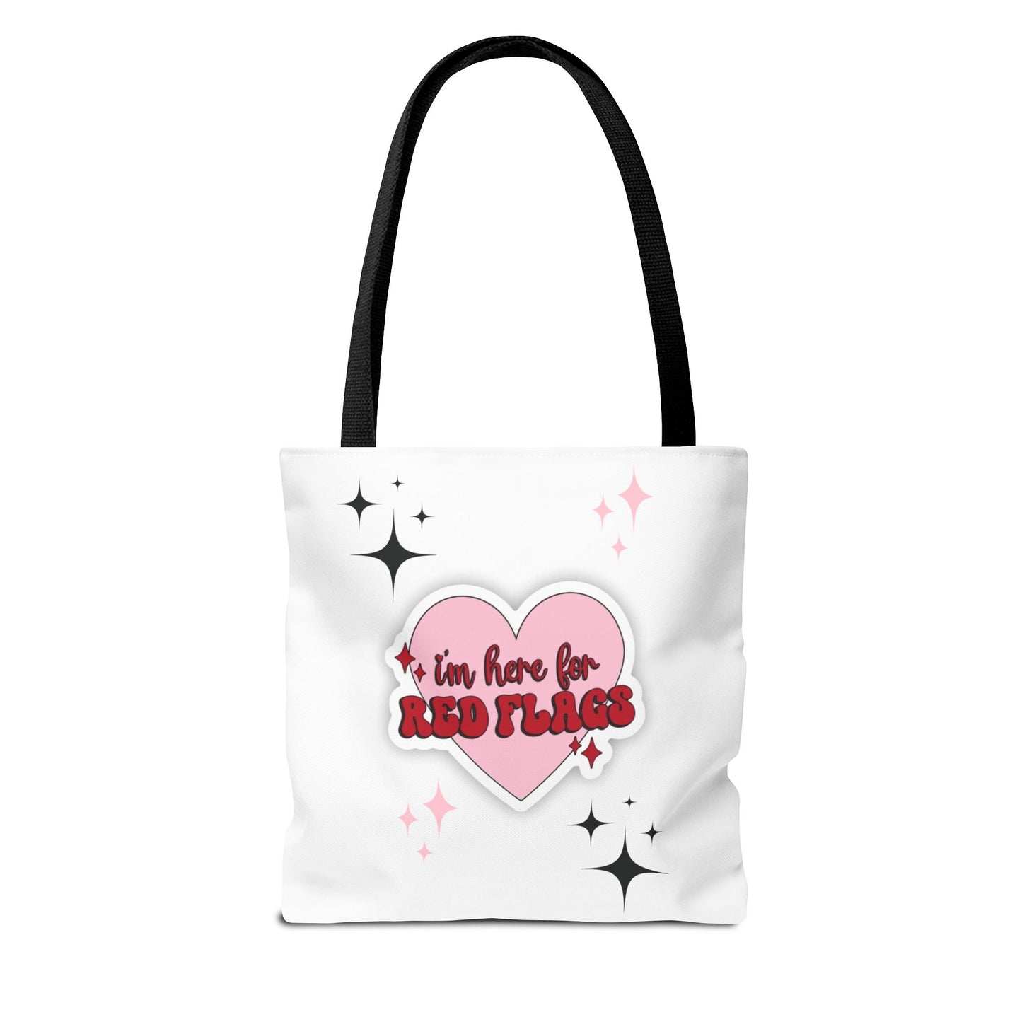 Cute 'I'm Here for Red Flags' Tote Bag - Fun & Playful Accessory