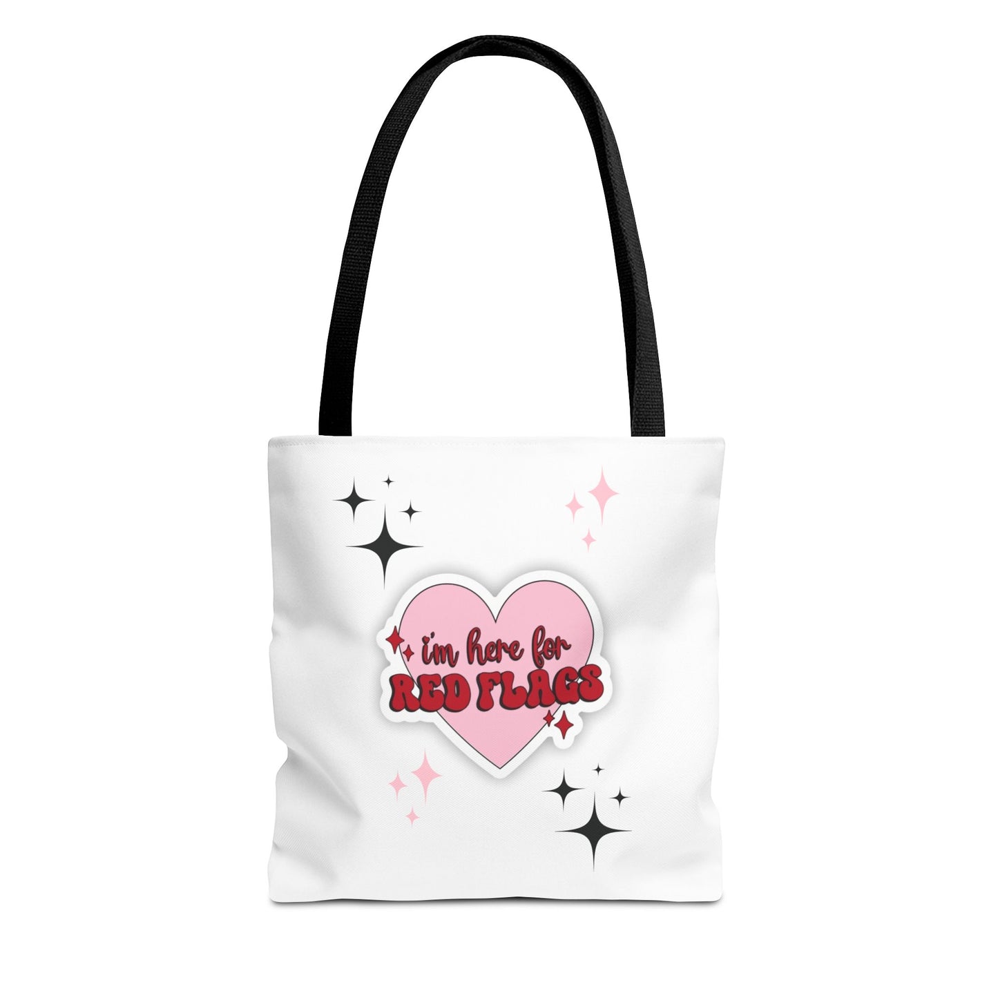 Cute 'I'm Here for Red Flags' Tote Bag - Fun & Playful Accessory