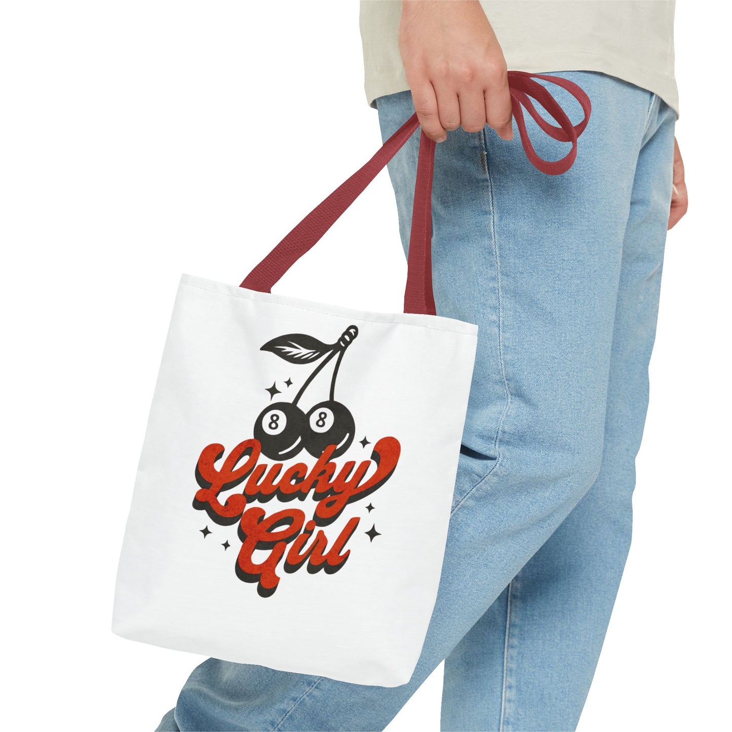 Lucky Girl Cherry Tote Bag - Cute Reusable Shopping Bag for Lucky Charms & Everyday Use