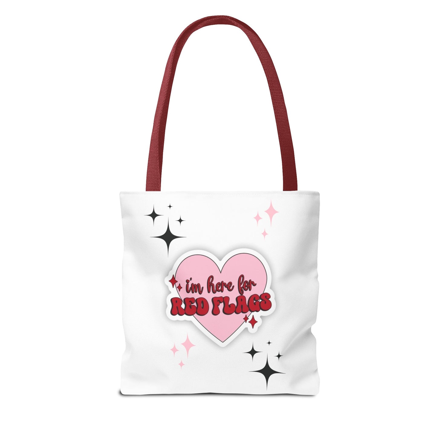 Cute 'I'm Here for Red Flags' Tote Bag - Fun & Playful Accessory