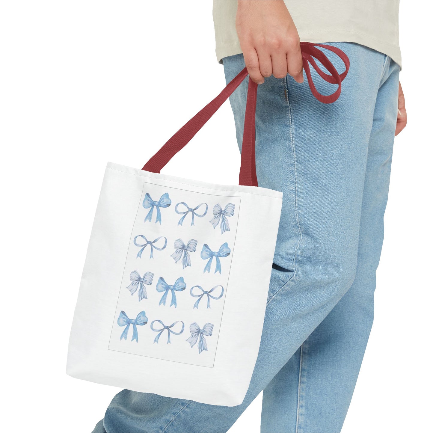 Chic Blue Bow Tote Bag - Stylish and Versatile Gift for Any Occasion