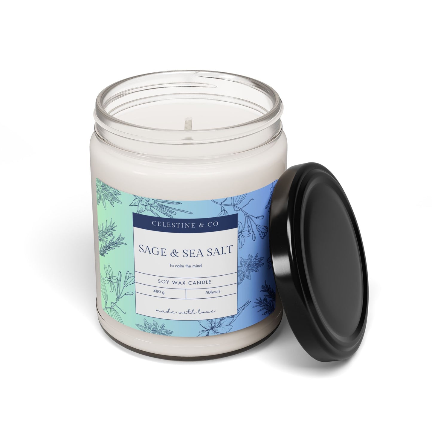 Sage & Sea salt scented Candle, 9oz