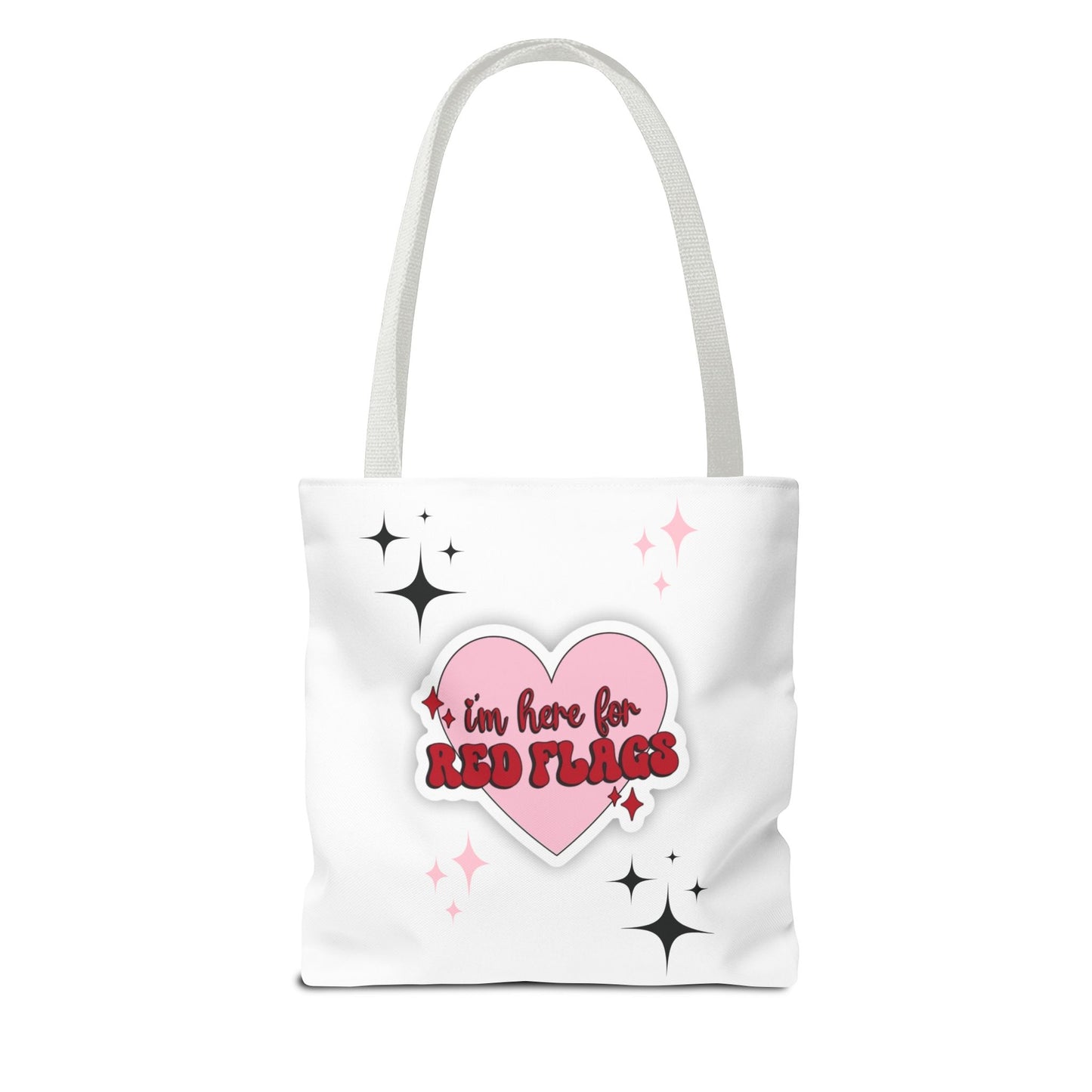 Cute 'I'm Here for Red Flags' Tote Bag - Fun & Playful Accessory
