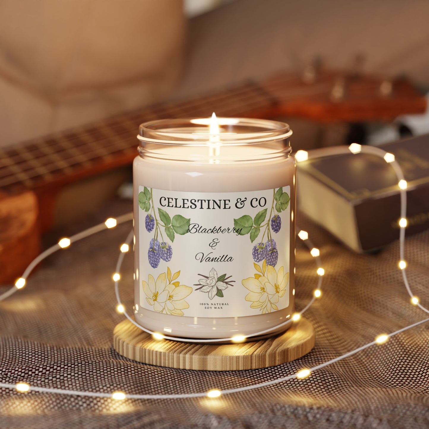 Blackberry and Vanilla scented Candle, 9oz