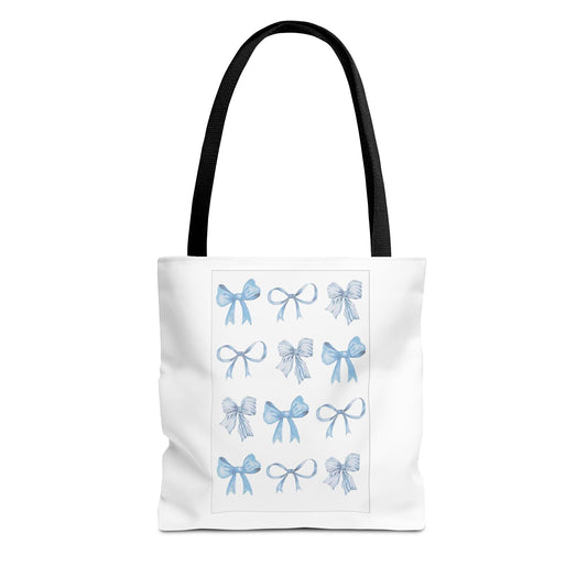 Chic Blue Bow Tote Bag - Stylish and Versatile Gift for Any Occasion