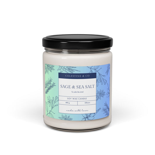 Sage & Sea salt scented Candle, 9oz