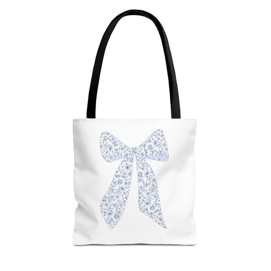 Chic Floral Bow Tote Bag - Stylish and Versatile Carry-All for Everyday Use